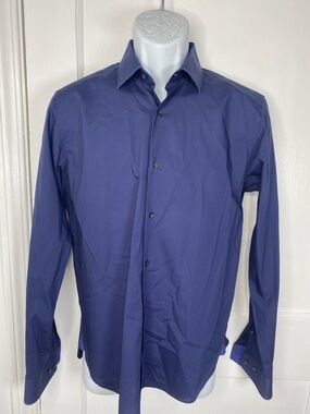 Ted Baker Endurance Slim Fit Blue  Long-Sleeve Dress Shirt